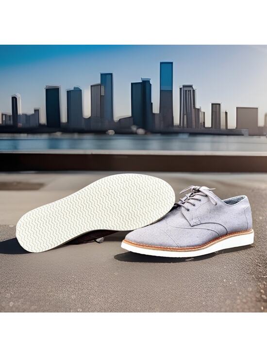 TOMS Brogue Oxford Men’s Size 11 - Dary Gray Leather/Washed Canvas - New w/o Box main image 10